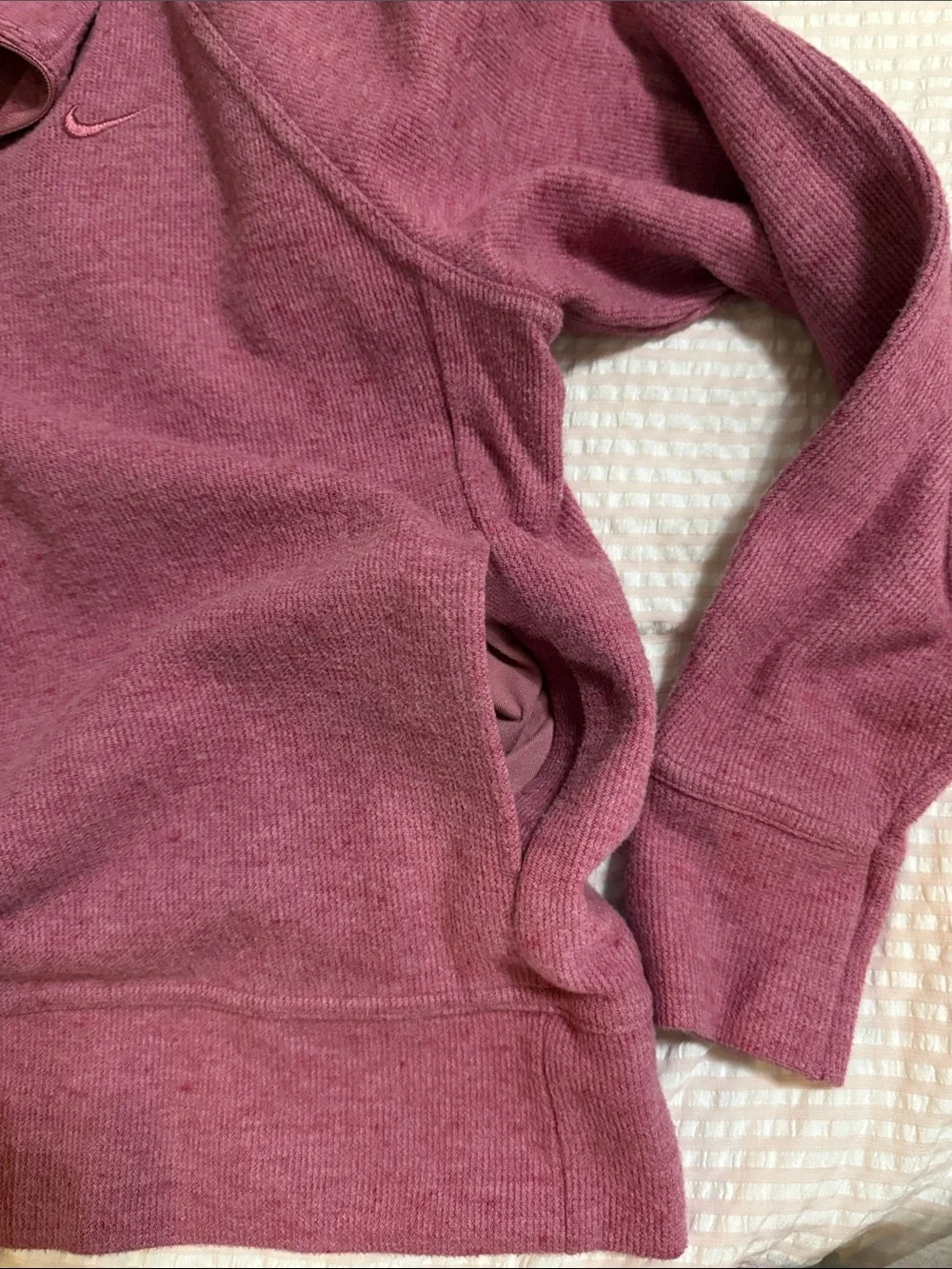 Nike Women's XS Half-Zip Sweater Mauve Pink w/ Pockets, unworn, perfect cond